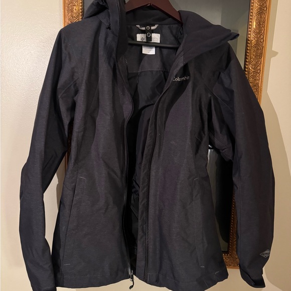Blk Columbia Ski Jacket Shell (Near New, Worn 1x!), hidden zip compartments Sz M - Picture 3 of 6